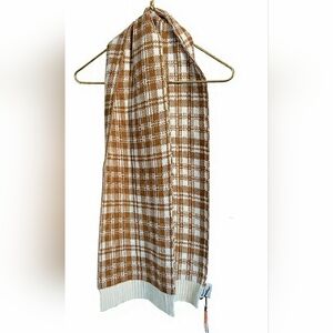 Timberland Brown and White Plaid Scarf Cabincore, Streetwear
